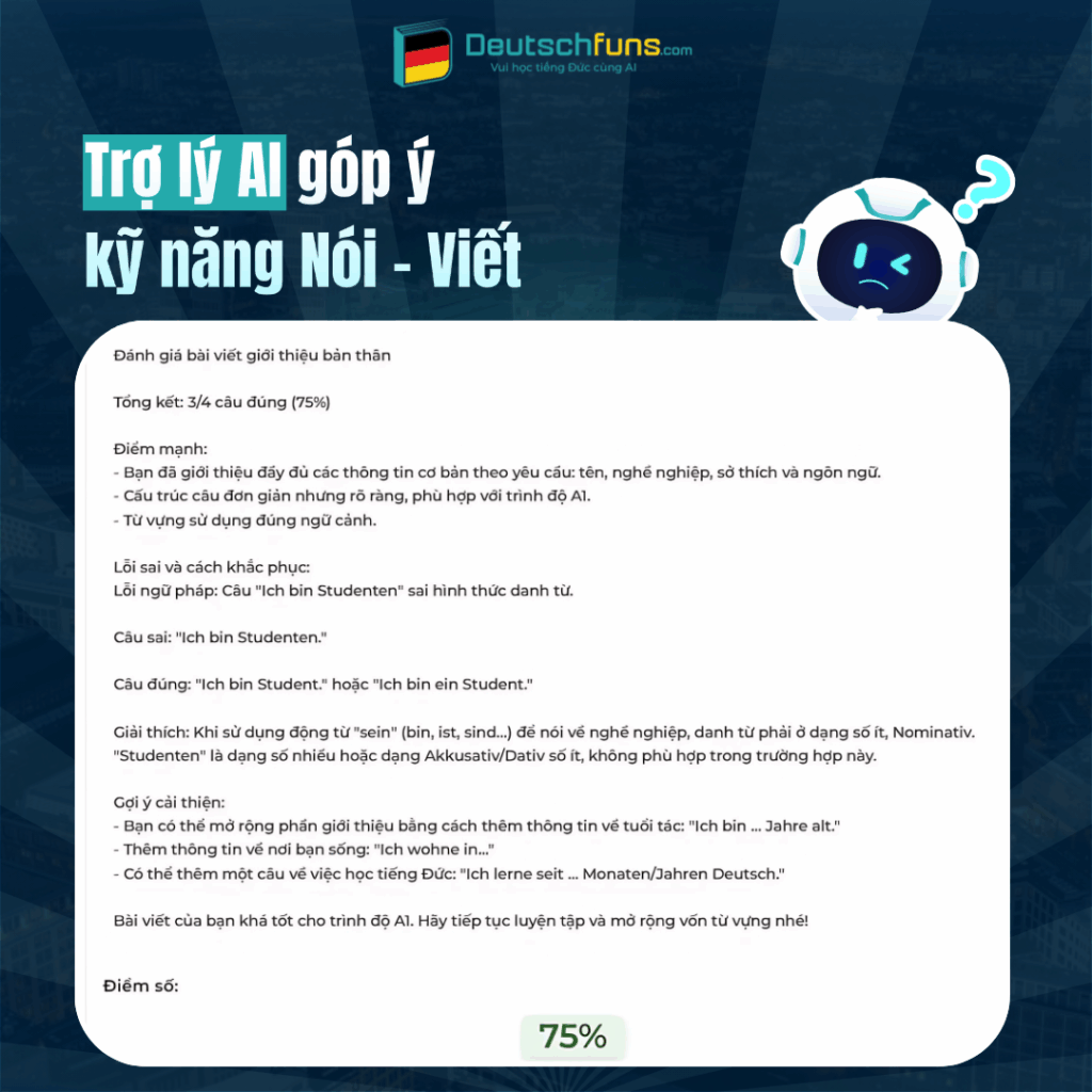 trai nghiem hoc tieng duc cung AI