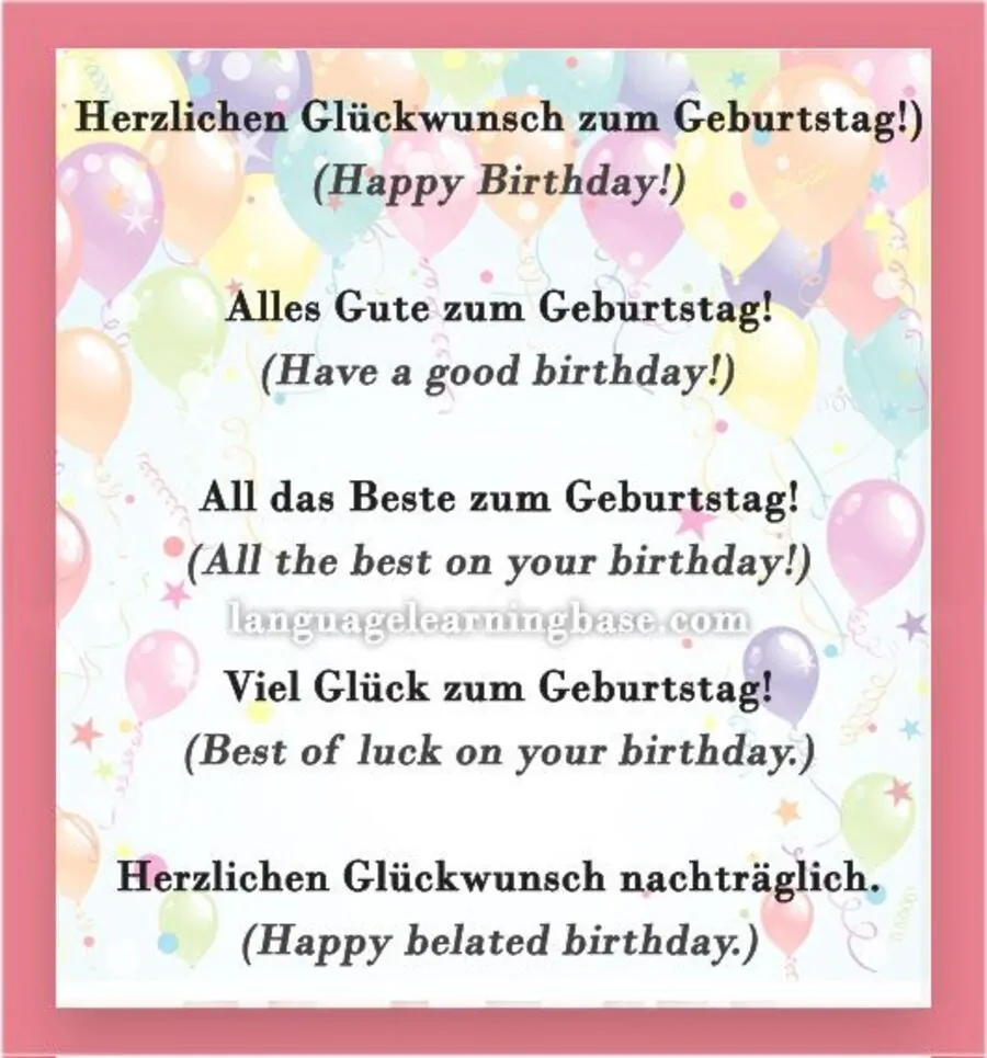 Cách chúc mừng sinh nhật bằng tiếng Đức